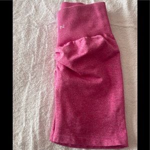 NVGTN bubble gum pink scrunch seamless shorts